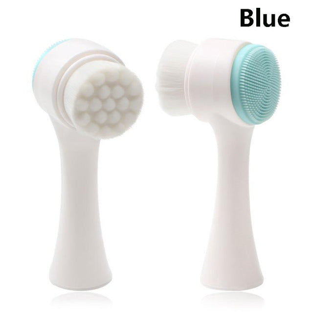Double-Sided Silicone Facial Cleansing & Massage Brush