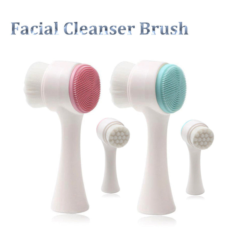 Double-Sided Silicone Facial Cleansing &amp; Massage Brush