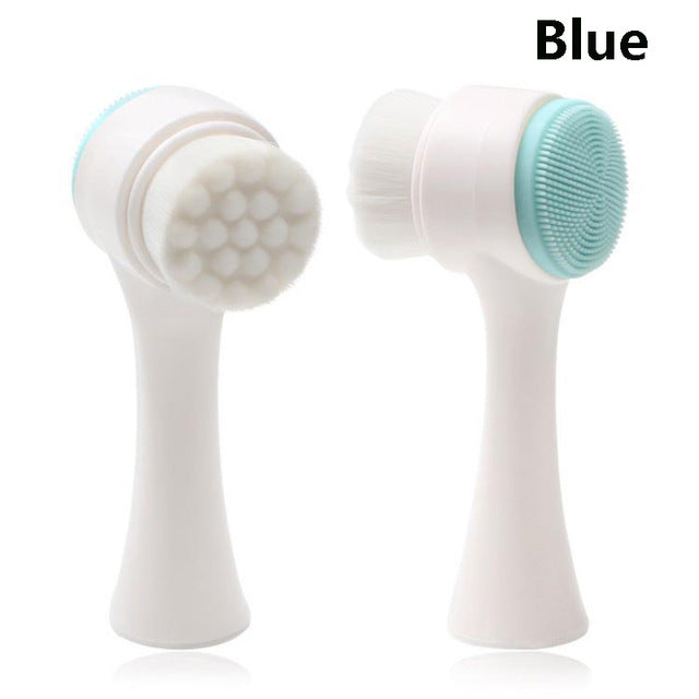 Double-Sided Silicone Facial Cleansing &amp; Massage Brush